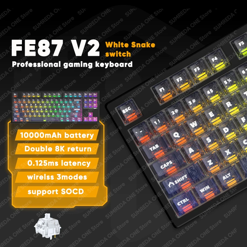 IROK FE87 V2 Wireless Mechanical keyboard Dual 8K IMC Mechanical Magnetic Switch 0.125ms Low Delay BT 2.4G Wired Gaming Keyboard