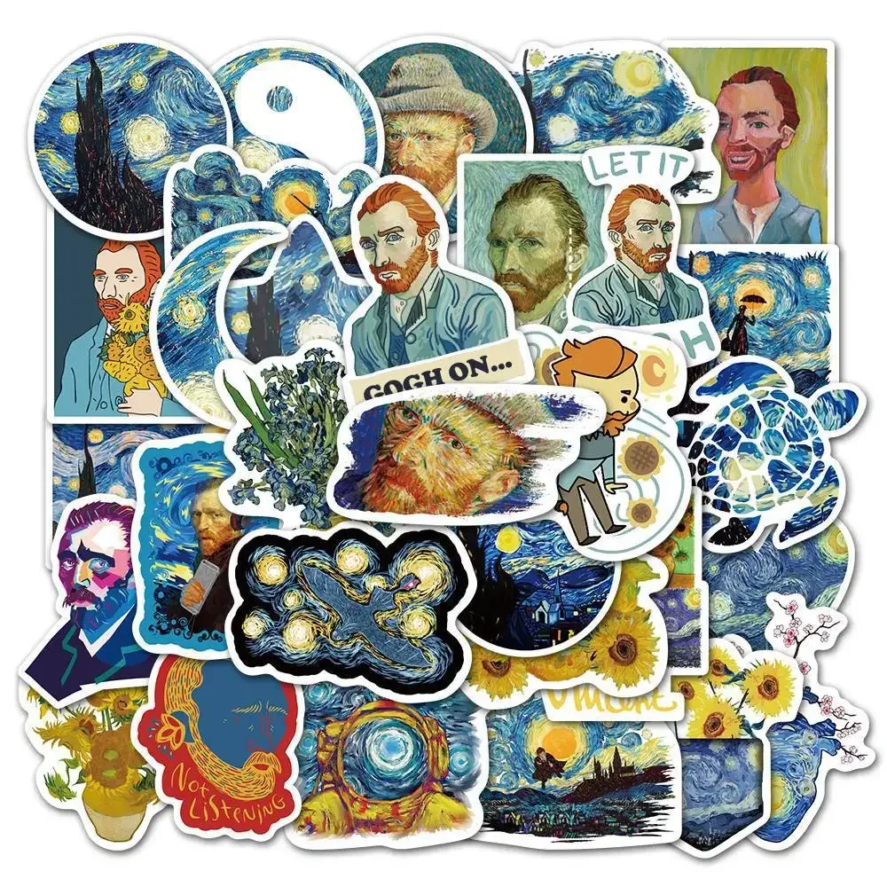 

10/20/40PCS Van Gogh Classic Waterproof Graffiti Sticker Aesthetic Decorative Luggage Laptop Cup Guitar Scrapbook Kids Stickers