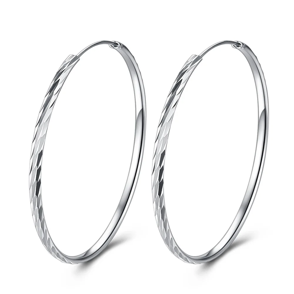 925 Sterling Silver 3/4/5/6cm Meteor Shower Hoop Earrings For Women Trend 2023 Luxury Jewelry Wholesale  Offers