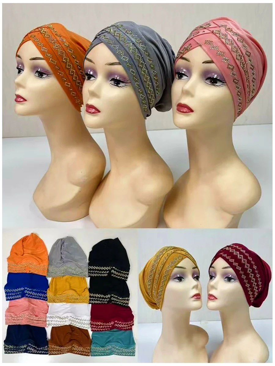 

Оптовая продажа, 6/12, новая шляпа в Дубае для арабских дам, головной убор, африканский мусульманский платок, используемый для молитвенных мероприятий и фестивалей