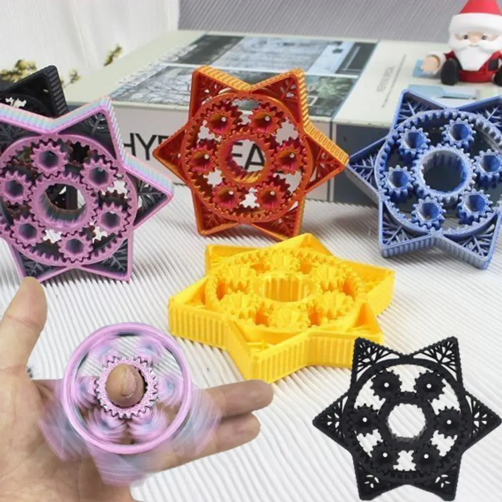 

Six Pointed Star Gear Hand Fidget Spinner Spinning Top Gyroscope Hand Spinner Chain Gear Metal Fingertip Sprocket