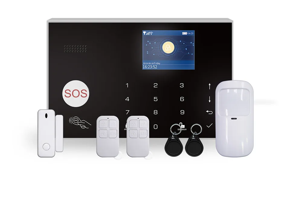 Приложение Tuya, дистанционное управление с клавиатурой, Wi-Fi + 4G/GSM, система сигнализации, датчик домашней охранной сигнализации, PIR-детектор, дверной контакт, кнопка SOS