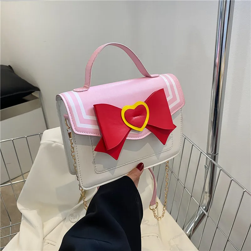 Japanese Bowknot Designer Purses and Handbags Kawaii Shoulder Bag for Young Girls Women Crossbody Bag Uniform JK Messenger Bag