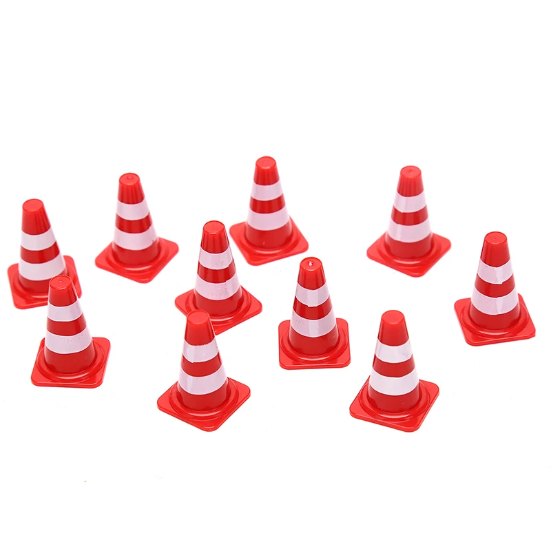 10pcs Mini Traffic Signs Roadblock Toy for Kids Construction Car Theme Party  Traffic Cone Sport Training