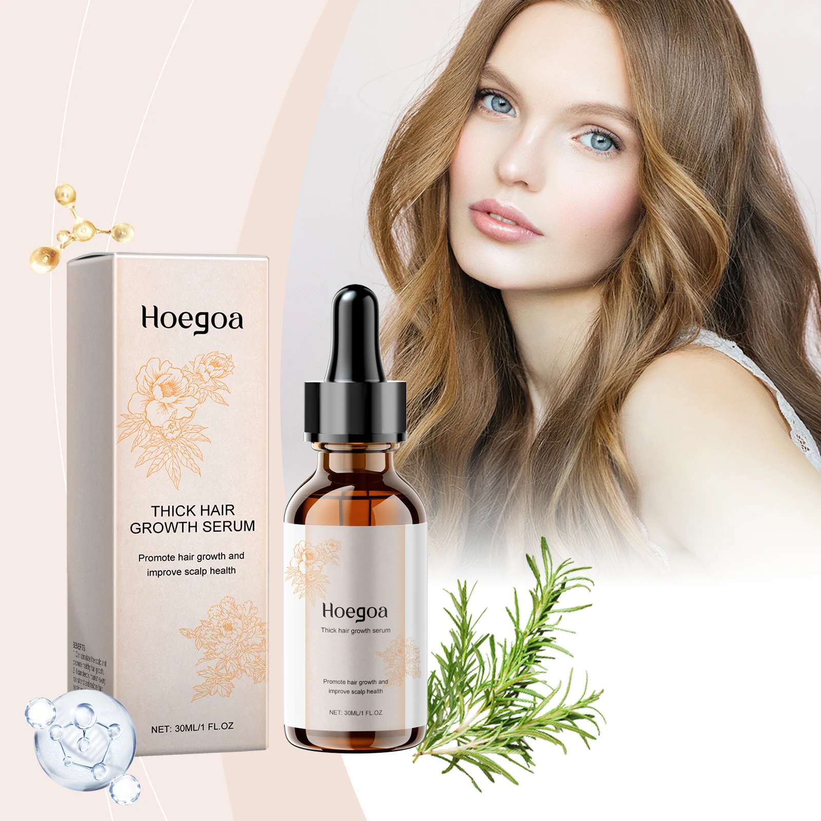 Hoegoa Suero para el cuidado del cabello, 2 piezas, cabello seco, Frizz, mejora el cabello, previene la caída del cabello, hidrata y suero para el cuidado del cabello suave