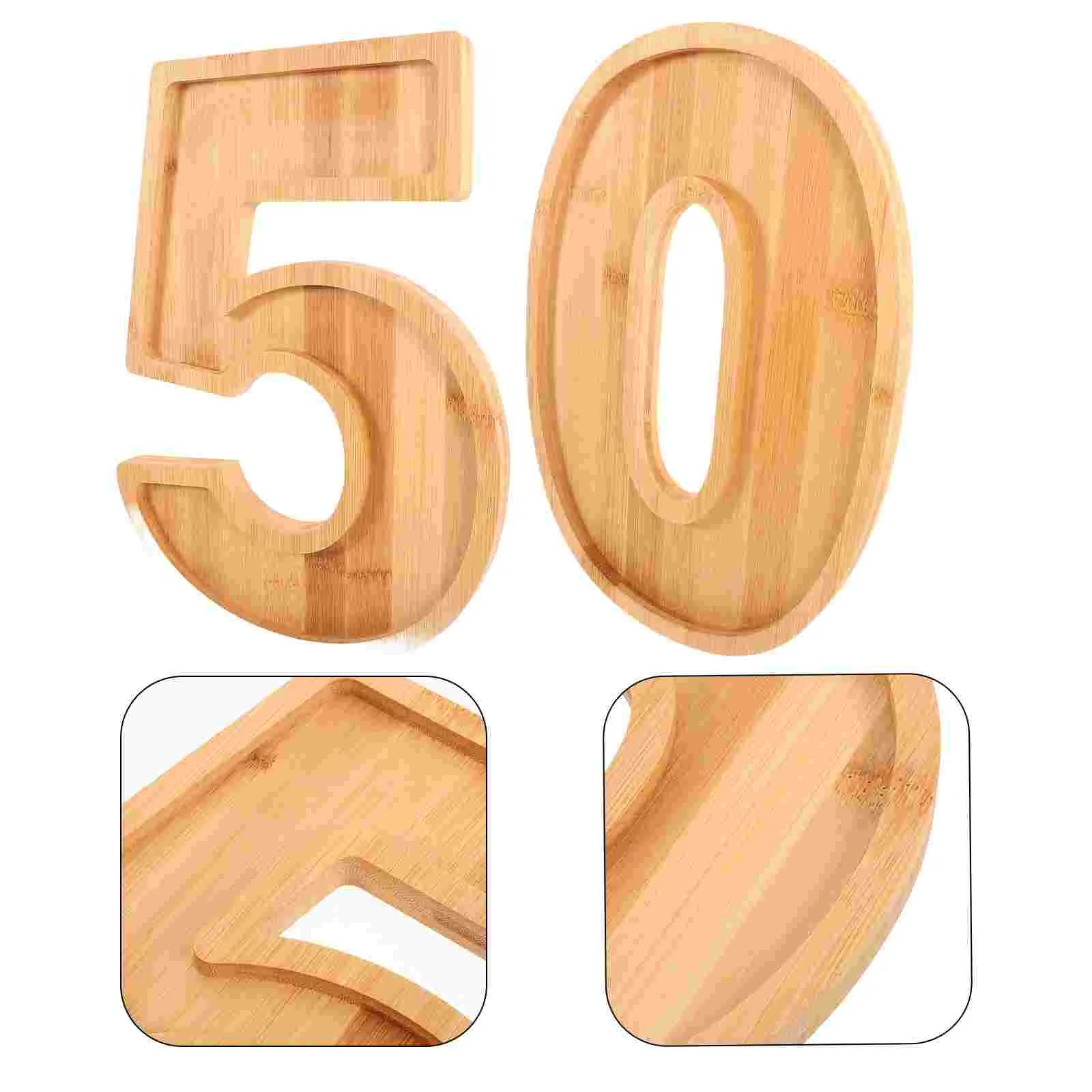 Wooden Number Tray Food Platter Dessert Charcuterie Board Storage Kitchen Plate Shape Snack