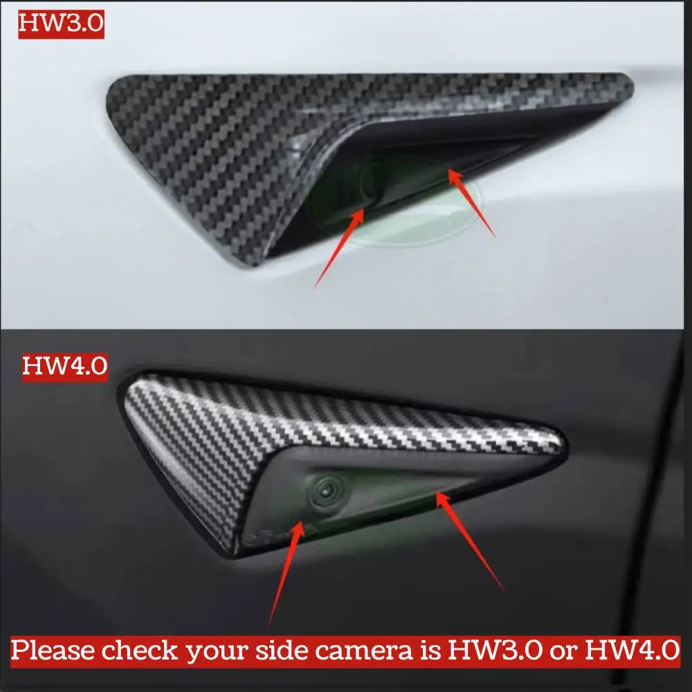 HW4.0 HW3.0 copertura protettiva per fotocamera laterale per Tesla Model 3 Y S X Highland accessori indicatori di direzione Fender Trim ABS fibra di