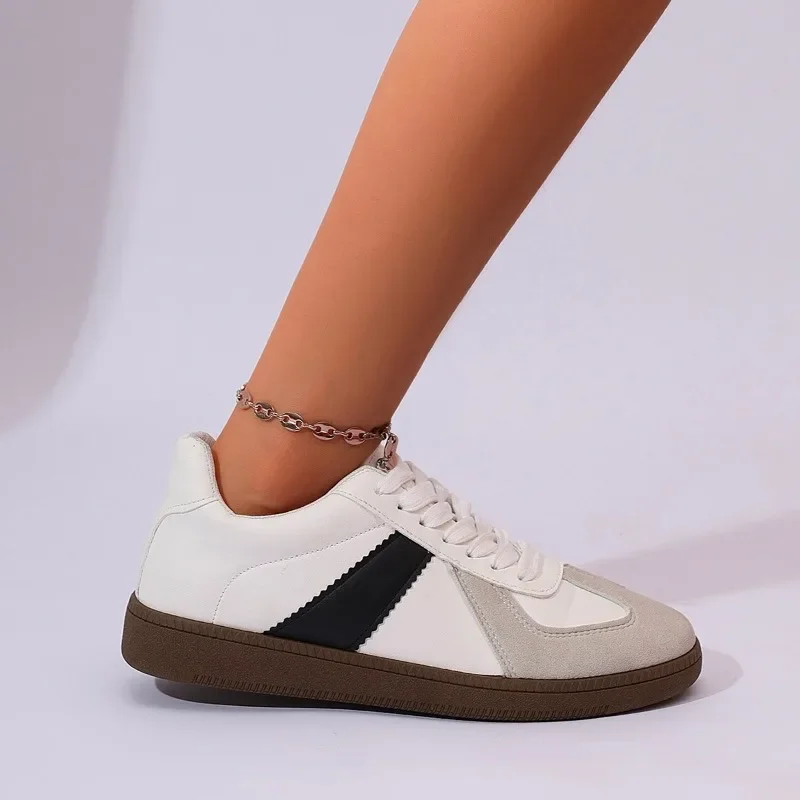 Klassieke retro stedelijke sneakers Hoge kwaliteit luxe lederen vrijetijdsschoenen Comfortabele damesschoenen met veters