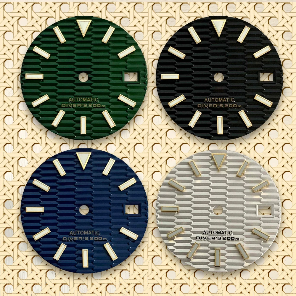 

High Quality 28.5mm WatchStaircase Pattern S Logo Dial Suitable For NH35NH36 Automatic Movement ModificationAccessories