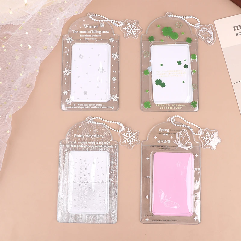 3 Inch Transparent PVC Card Cover Small Card Campus Card Holder ID Badge Card Sleeves Y2k Ins Style Photocard Holder