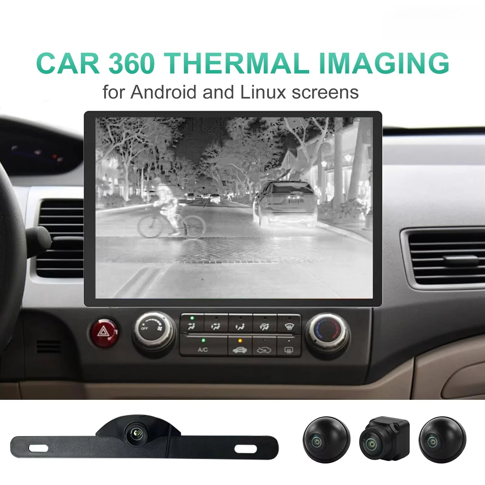 

Car Thermal Imaging Camera 360P Reversing Camera 1080P 4-way for Car Android Screen and Linux with AV Interface
