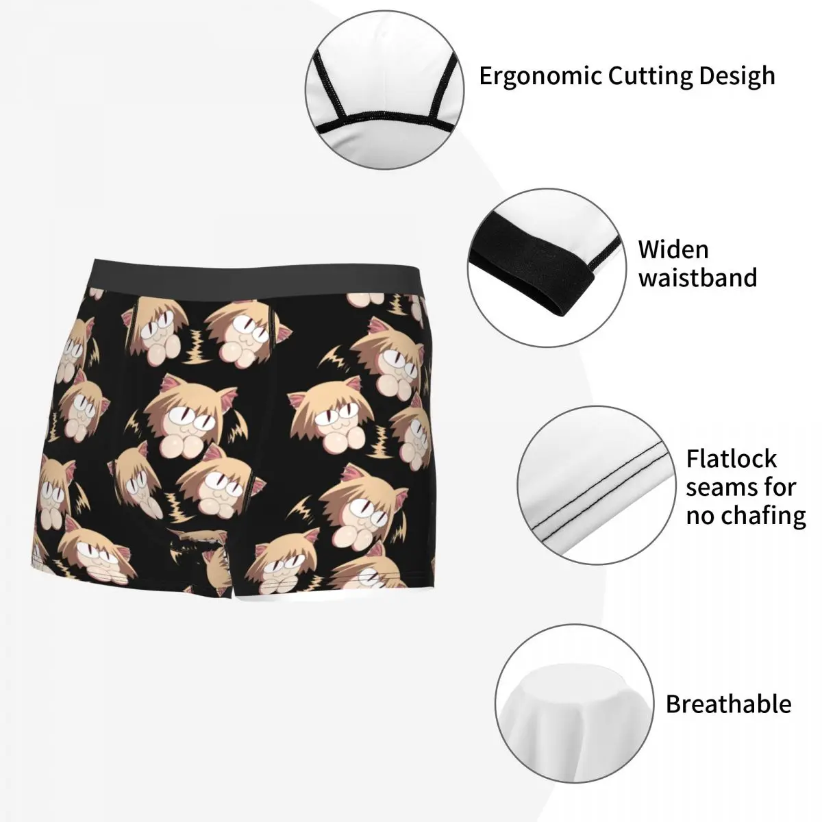 Custom Cool Anime Cat Girl Neco Arc Meme Boxers Shorts Panties Male Underpants Breathable Briefs Underwear