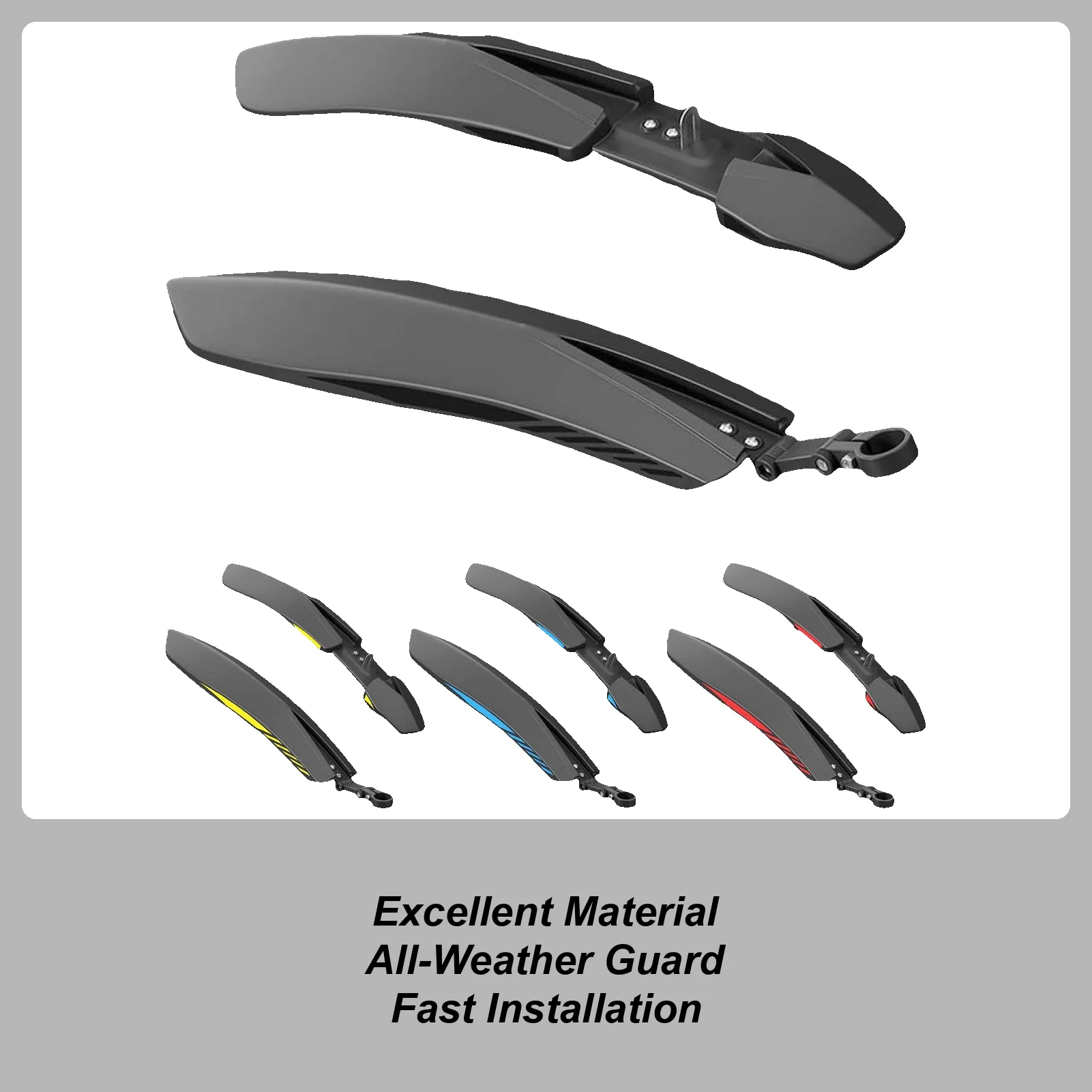 

Bike Mud Guard Widened Splashing Cover Front Rear Mudguard Protection Water Dirt Gravel Splashing Cover for 24/26/27.5 Inches
