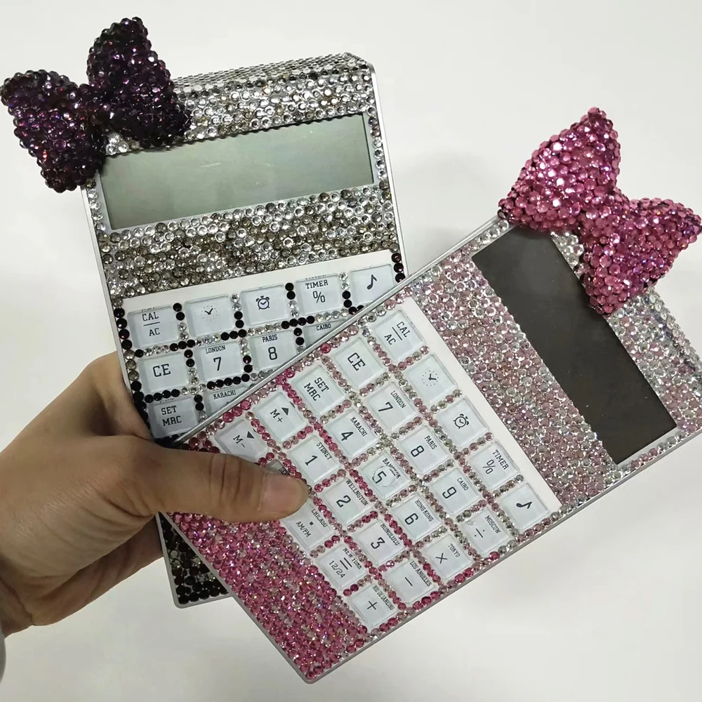 Boutique Luxury Office Electronic Calculator School & Office Electronics Creative Calculator Desktop Computer Rhinestone Crystal