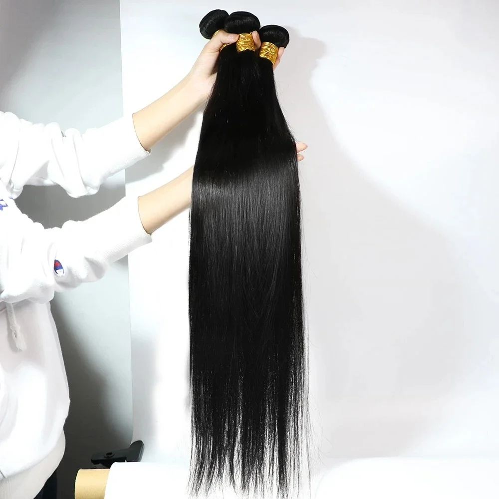 Bot Recht Menselijk Haar Bundels Braziliaanse Menselijk Haar Weven 100% Menselijk Haar 8-34 Inch Lang Remy Hair Extension Natuurlijk Zwart