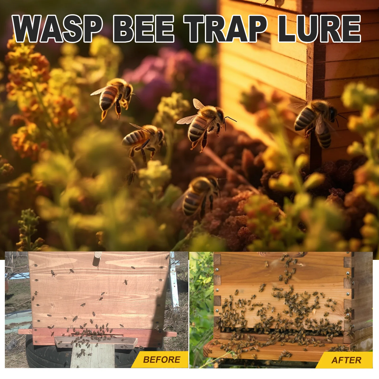 Bee Attractant Lure Bee Queen Pheromone Catching Bait Swarm Lure Beekeeping Attract Bait Swarm Commander Honeybee Trap Liquid