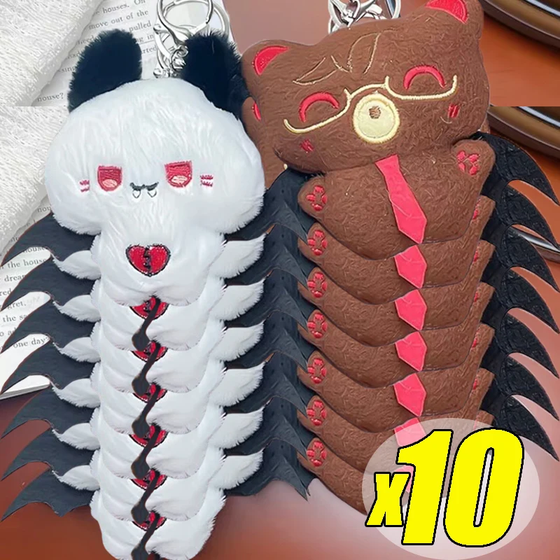 1/10Pcs Squeaky Halloween Keychains Bat Plush Toy Gothic Demon Keychain Soft Plush Ghost Bear Bag Charm Accessory Pendant Gifts