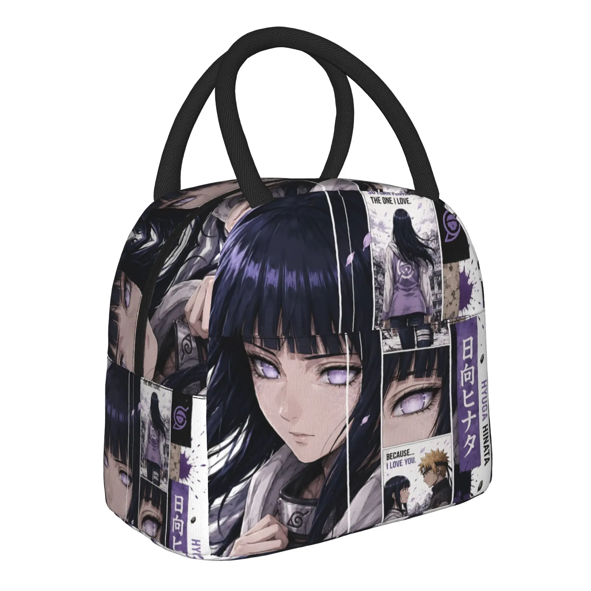 Naruto Anime Theme Insulated Lunch Bag Insulation Bento Pack Rice Bag Hinata bolsa Student Bento Lunch Handbag Insulation