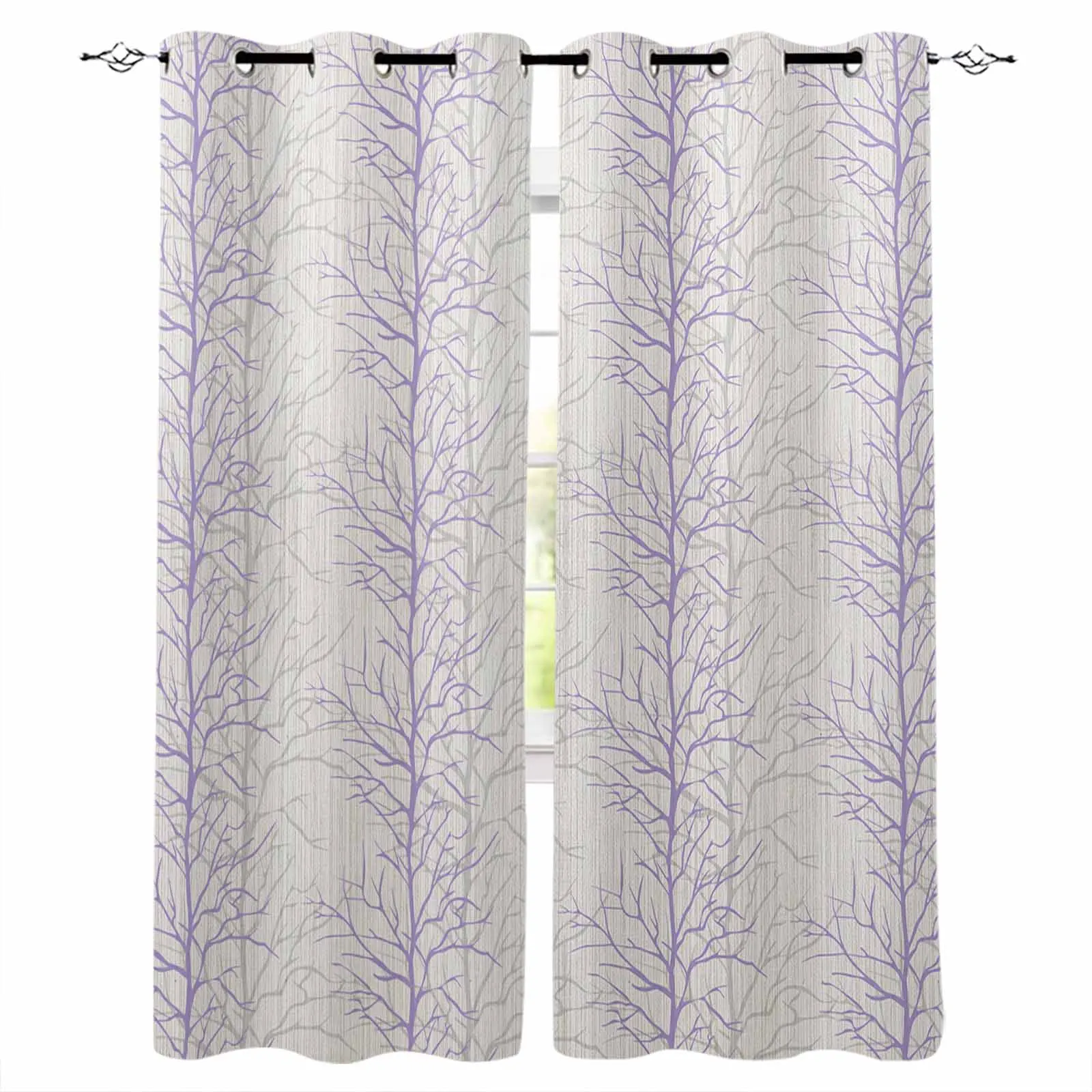 Tree Loop Graph Overlay Curtains For Windows Drapes Modern Printing Curtain For Living Room Bedroom