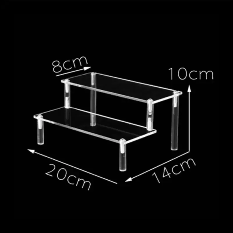 1-5 Tier Acrylic Transparent Ladder Display Stand Model Figure Anime Character Clear Riser Rack Cup Cake Doll Tiered Organizer