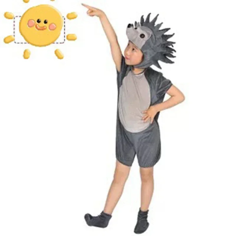 Luxury Boy Costume Hedgehog Children Game Role Playing Halloween Costume Boy Cartoon Children Set Coverall 2021 Hat Cloth Shoes