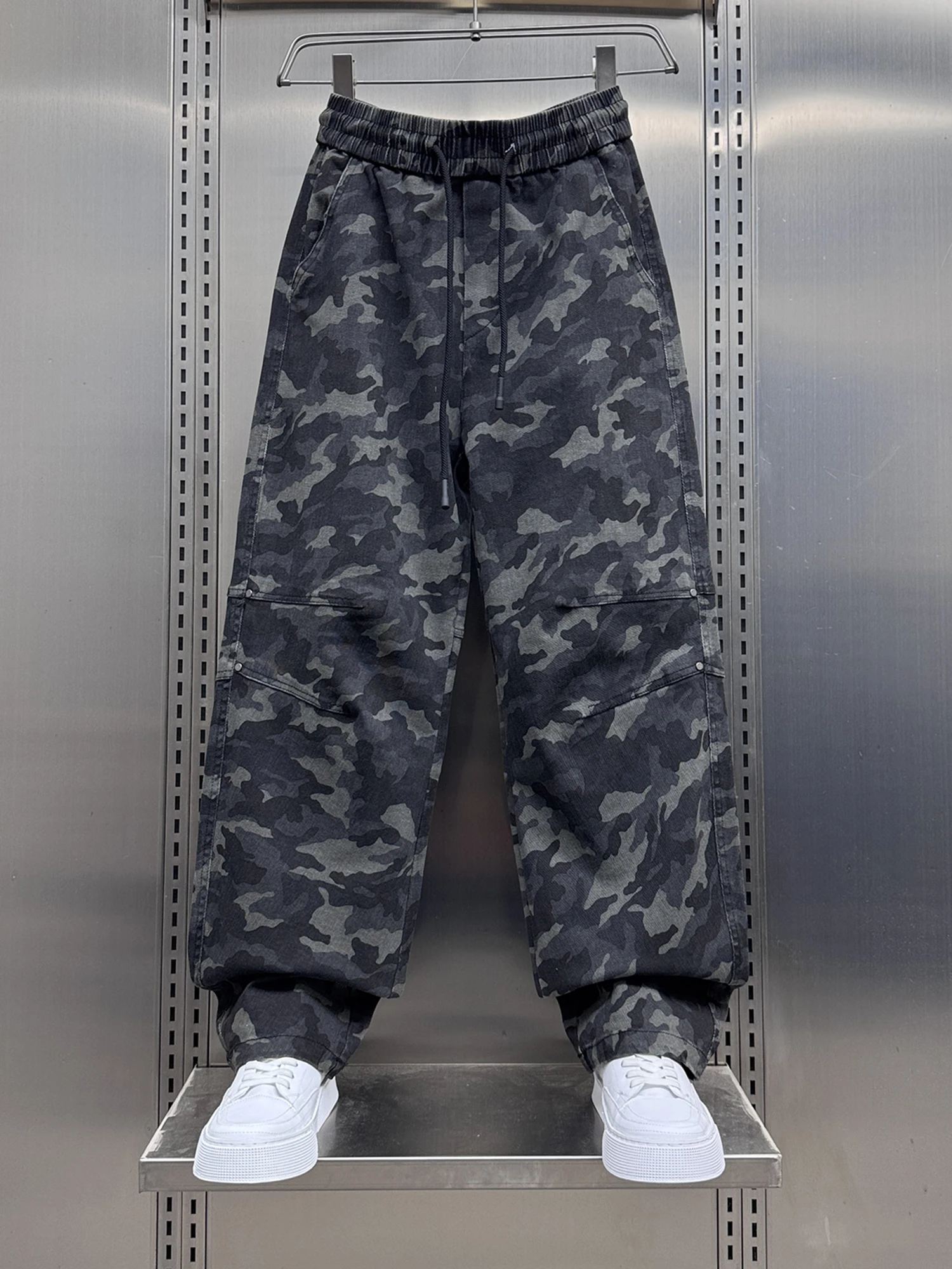 

Retro American Camouflage Work Pants Men's Loose Straight Leg Casual Long Trousers Trendy Brand Cool And Haome