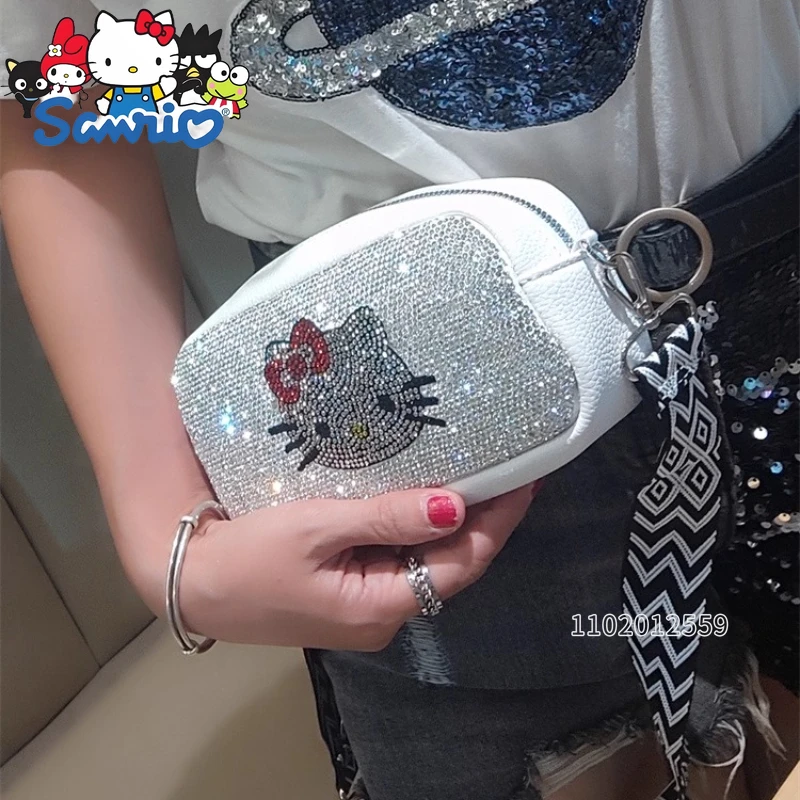   헬로 키티 신상 여성용 다이아몬드 숄더백 만화 미니 여성용 숄더 메신저백 패션 트렌드 미니 다이아몬드 백