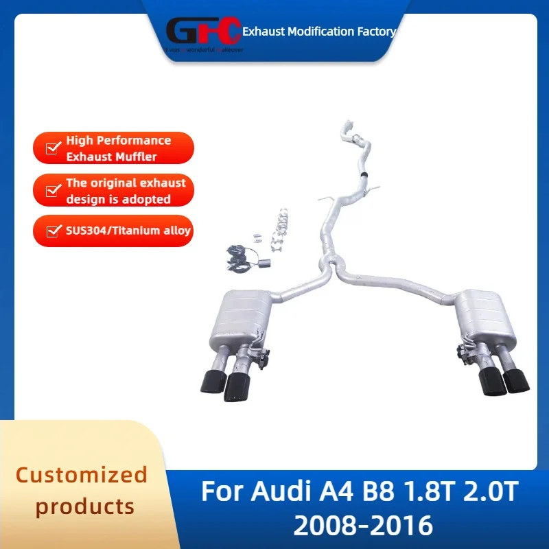 

Выхлопная система Valvetronic (даунпайп + кэтбэк) для Audi A4 B8 1.8T 2.0T 2008-2016: высокопроизводительный глушитель из нержавеющей стали с клапаном