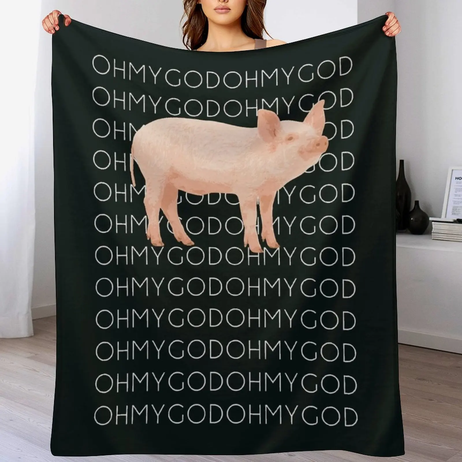 

Shane Dawson Oh My God Pig Throw Blanket Cozy Warm Blanket for Bed Room Decor