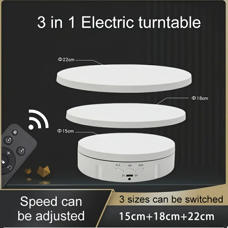 Elektrischer Fotografie-Drehteller 360 Grad mit Fernbedienung Motorisierter Drehtisch für Fotos oder Videos