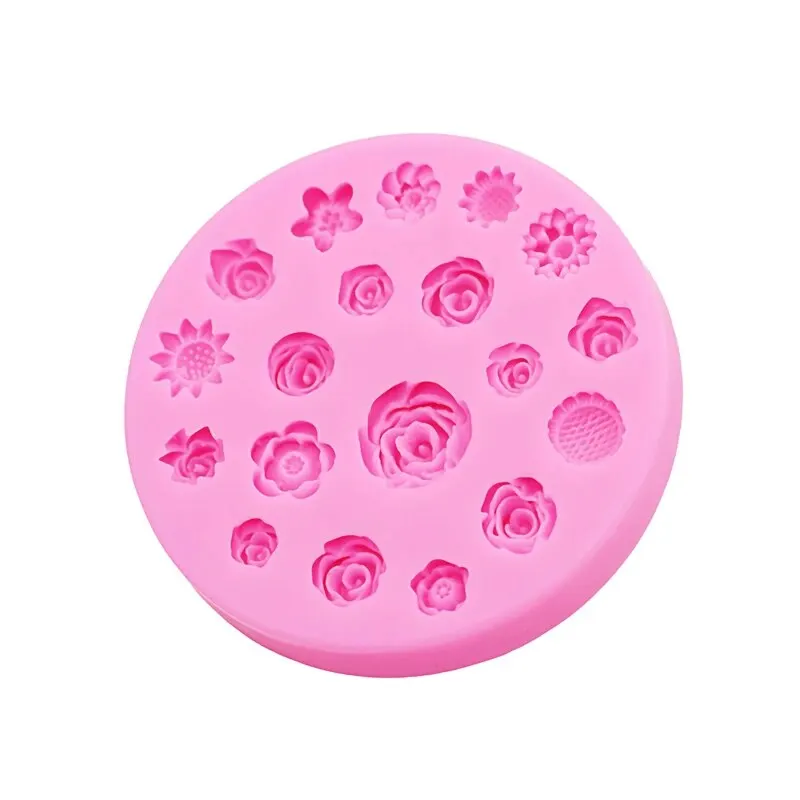 Flowers Silicone Mold Flower Resin Phone Case Head Rope Hair Card Jewelry Accessories Mold Flower Chocolate Cake Silicone Mold