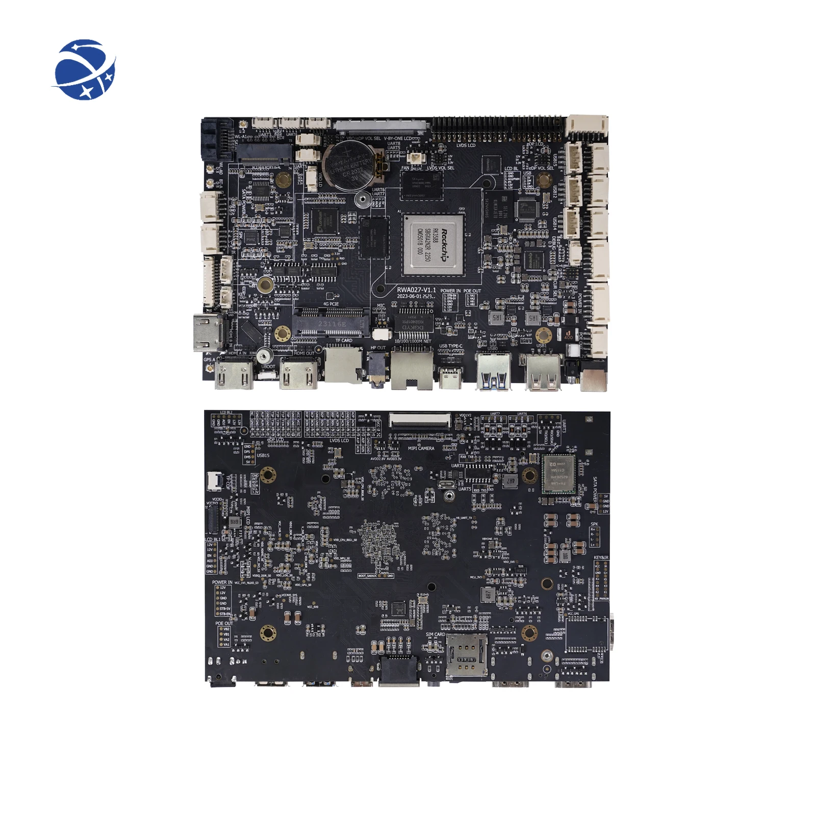 

Hot Sales Rockchip RK3588 Motherboard 8G 32G 8K Video Out and Input 6TOPs NPU For Edge AI Computing And Edge AI Board