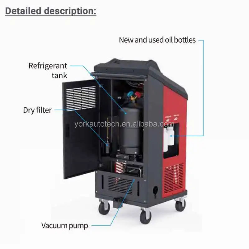 

Лучшая цена VALUE300 Автоматическая система восстановления и зарядки хладагента для автомобильного переменного тока с поддержкой R134A и R1234YF