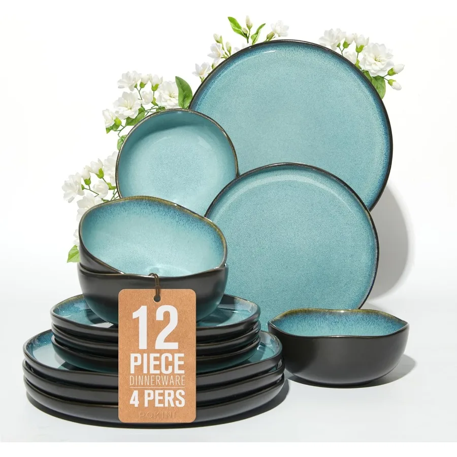 

Наборы керамической посуды, набор кухонных тарелок и мисок, набор керамической посуды для 4-х современных наборов посуды, устойчивых к сколам и царапинам D