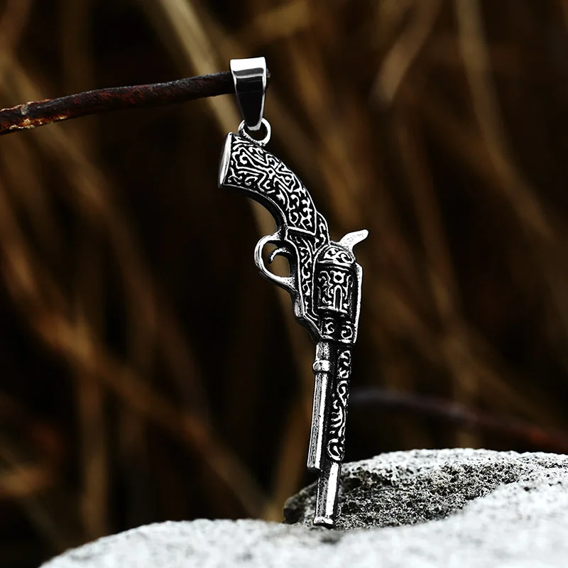 BEIER Hip hop Good detail Plated Gun Pendants Necklaces Chain for Men Women Party Accessories Punk BP8-255