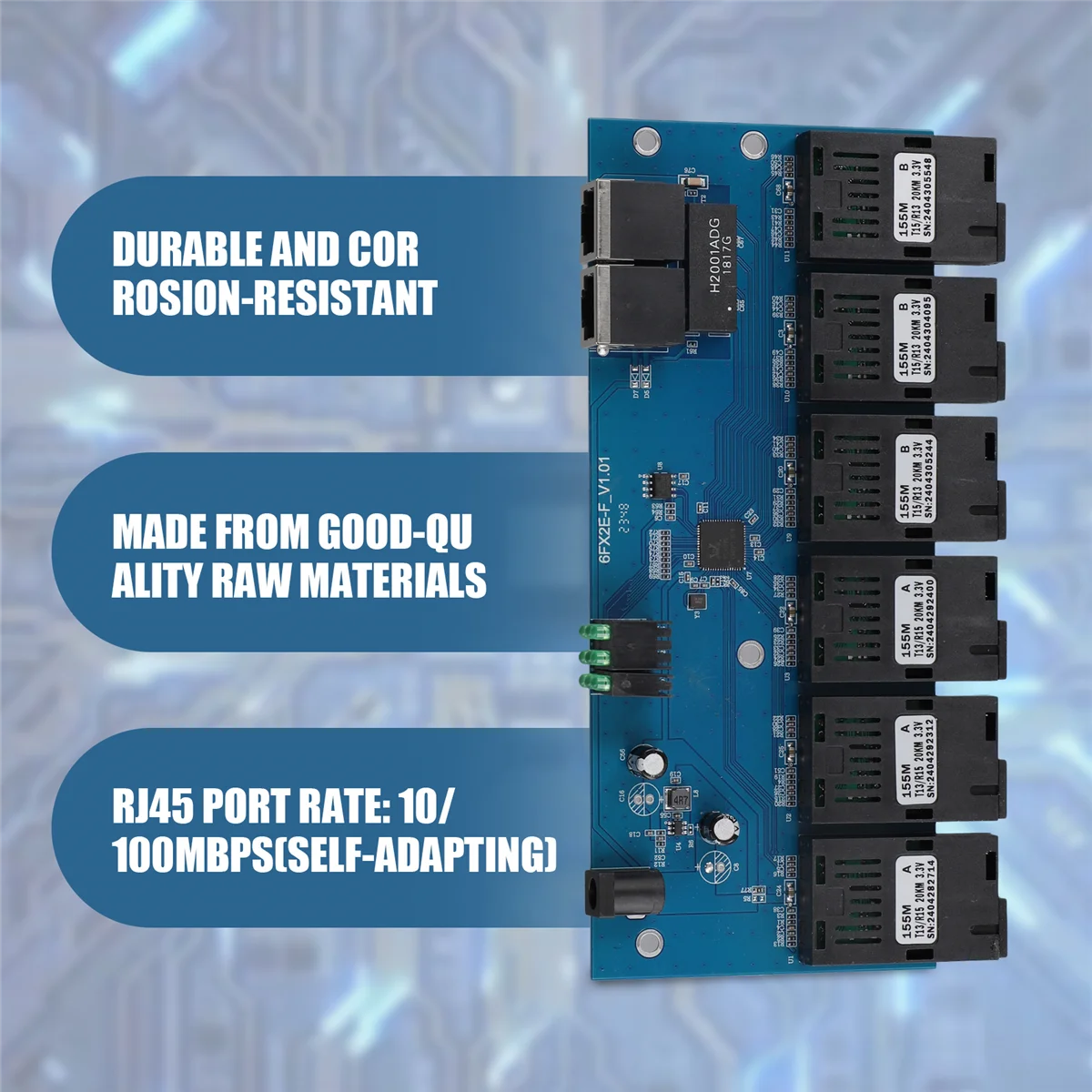 

Efficient 100M PCBA Board Fiber Optic Media Converter