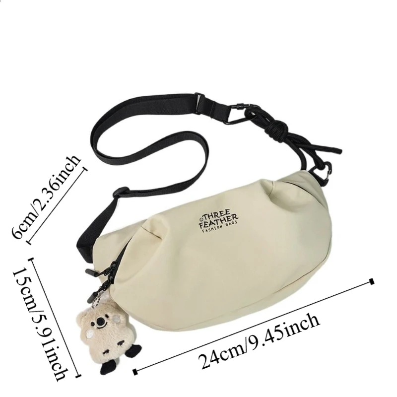 Borsa da petto maschile casual Borsa a mezzaluna sportiva con tracolla regolabile multifunzionale Borsa a tracolla da uomo con cerniera di grande capacità unisex