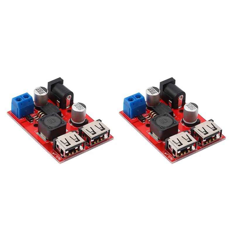 2X LM2596S Dual USB DC-DC 9V 12V 24V 36V To 5V 3A Step Down Buck Converter Board Charger Solar Power Supply Module
