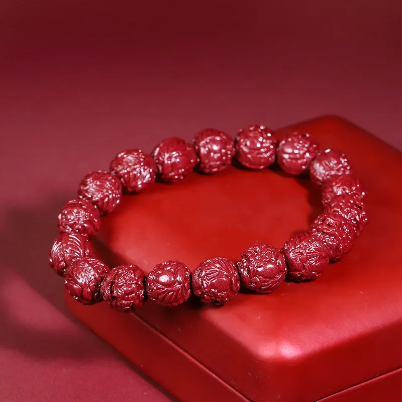 [Supply chain] TikTok same style natural cinnabar Xingshi handmade beaded birthday gift year of fate bracelet