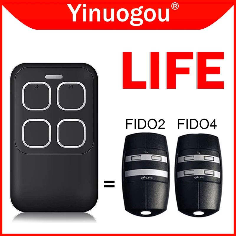 LIFE FIDO 2 4 Remote Control Garage Door Opener 433.92MHz Rolling Code Replacement LIFE FIDO2 FIDO4 Garage Door Remote Control