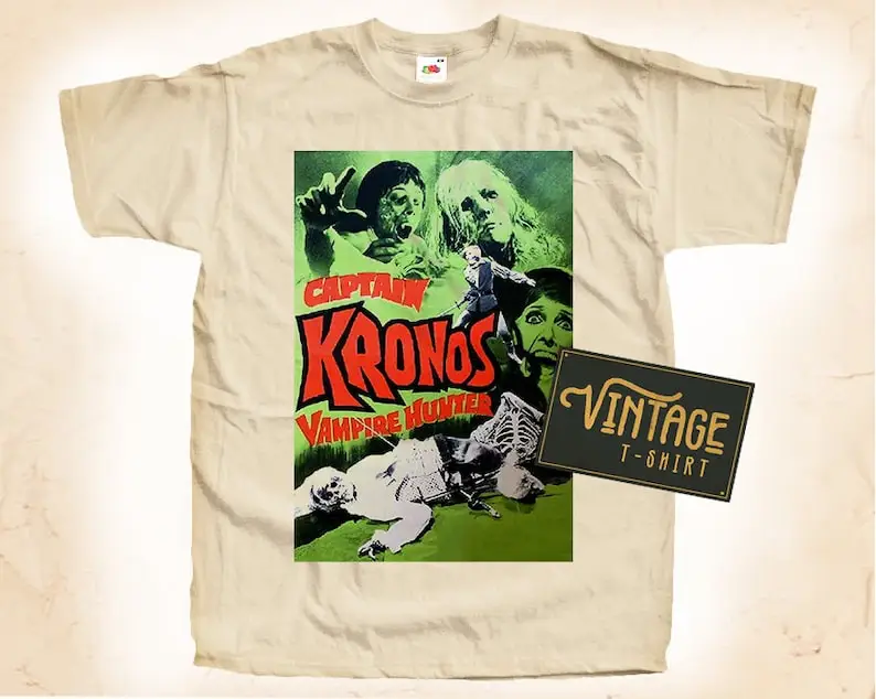 Captain Kronos V2 T shirt Tee Natural Vintage Cotton Movie Poster All Sizes