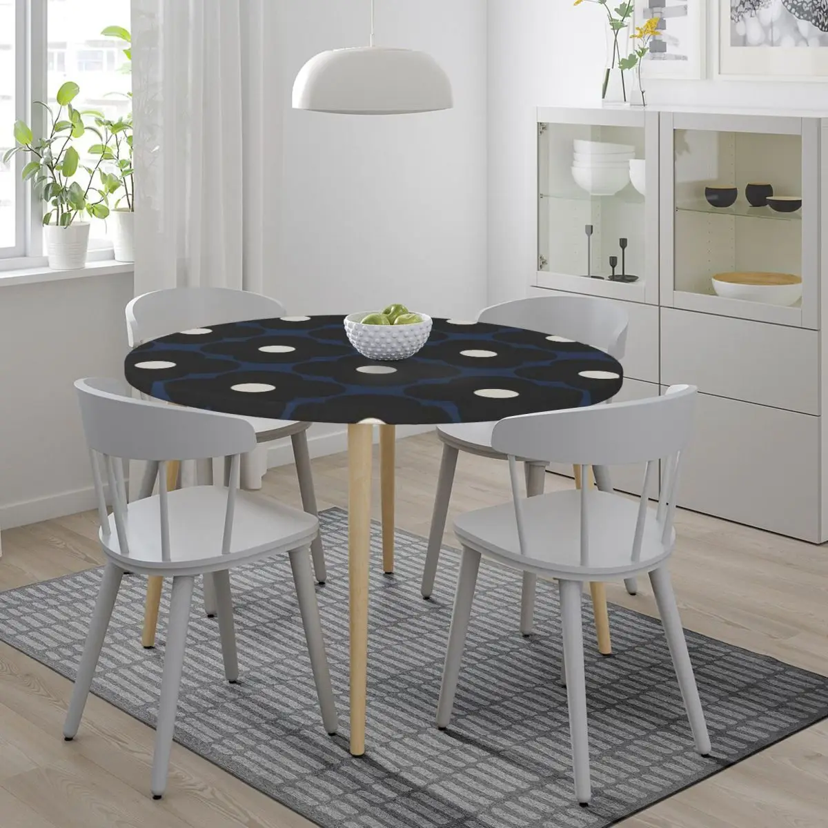 Orla Kiely Flowers Abstract Waterproof Round Tablecloth Oilproof Table Cloth for Kitchen Events Dining Table Cover