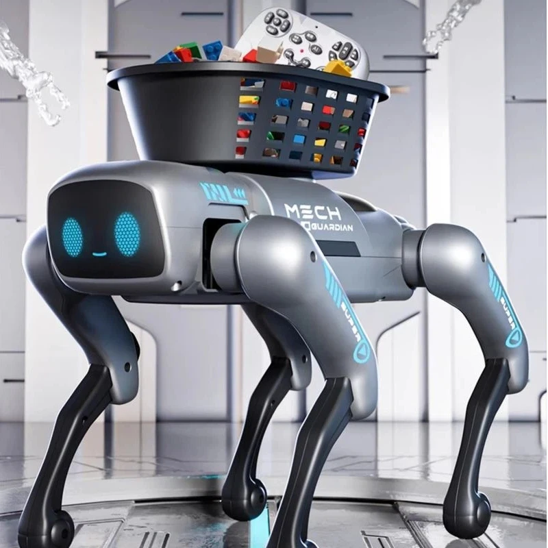 2026 New Leo Ai Smart Remote Control Robot Dog Programmable With Loading Basket Light And Sound Effects For Boys Birthday Gift