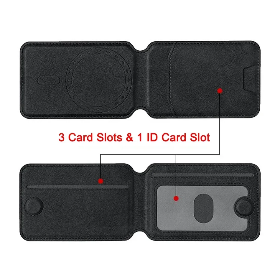 Magsafe Card Wallet Telefoonstandaard PU-leer Magnetische kaarthouder Telefoonhoesjes Beugelstandaard met standaard voor IPhone 13/14/15/16