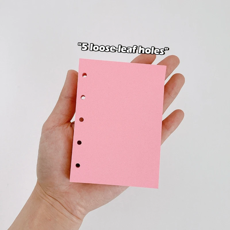 50sheet INS Simplicity Scrapbook Inner Page Candy Solid Color Jounraling Notebook Inner Page M5 Size Binder Notepad Student