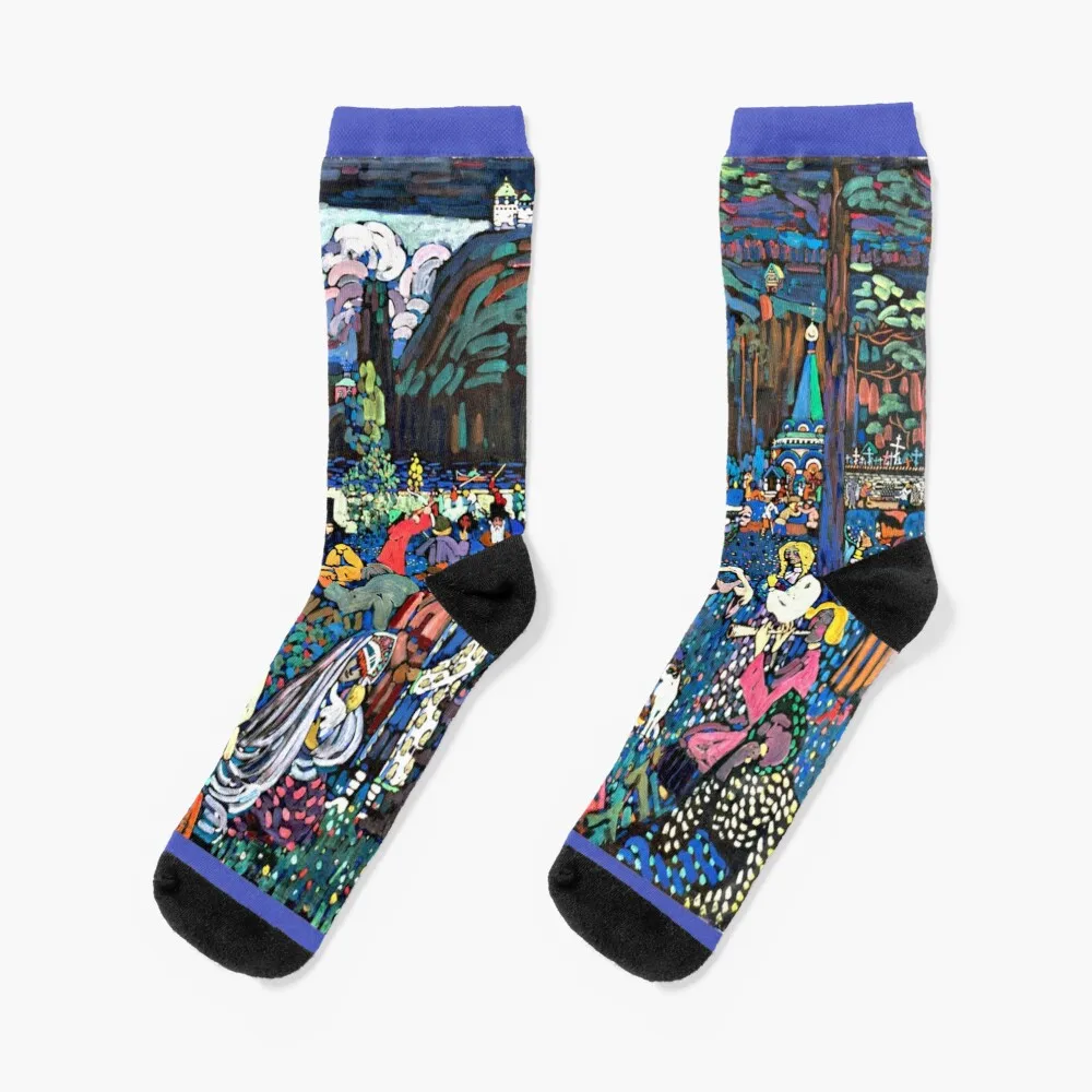 Kandinsky - Das Bunte Leben (The Colorful Life) Socks cartoon warm winter basketball Girl'S Socks Men's