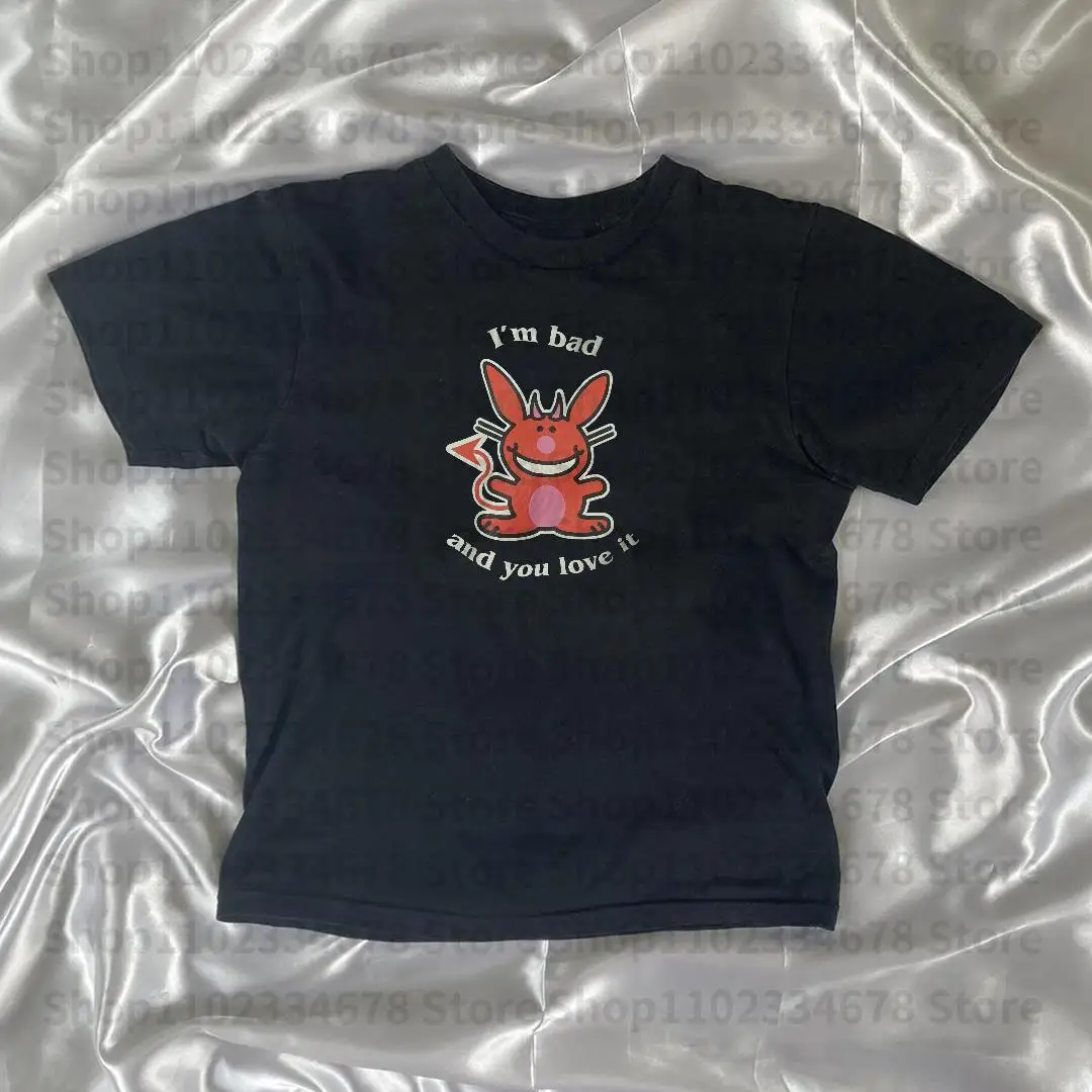 Ropa informal gótica con estampado de chicas Emo, Tops cortos Vintage Harajuku Punk Grunge, camisetas informales para mujeres, camisetas para bebés, ropa ajustada estilo Y2k
