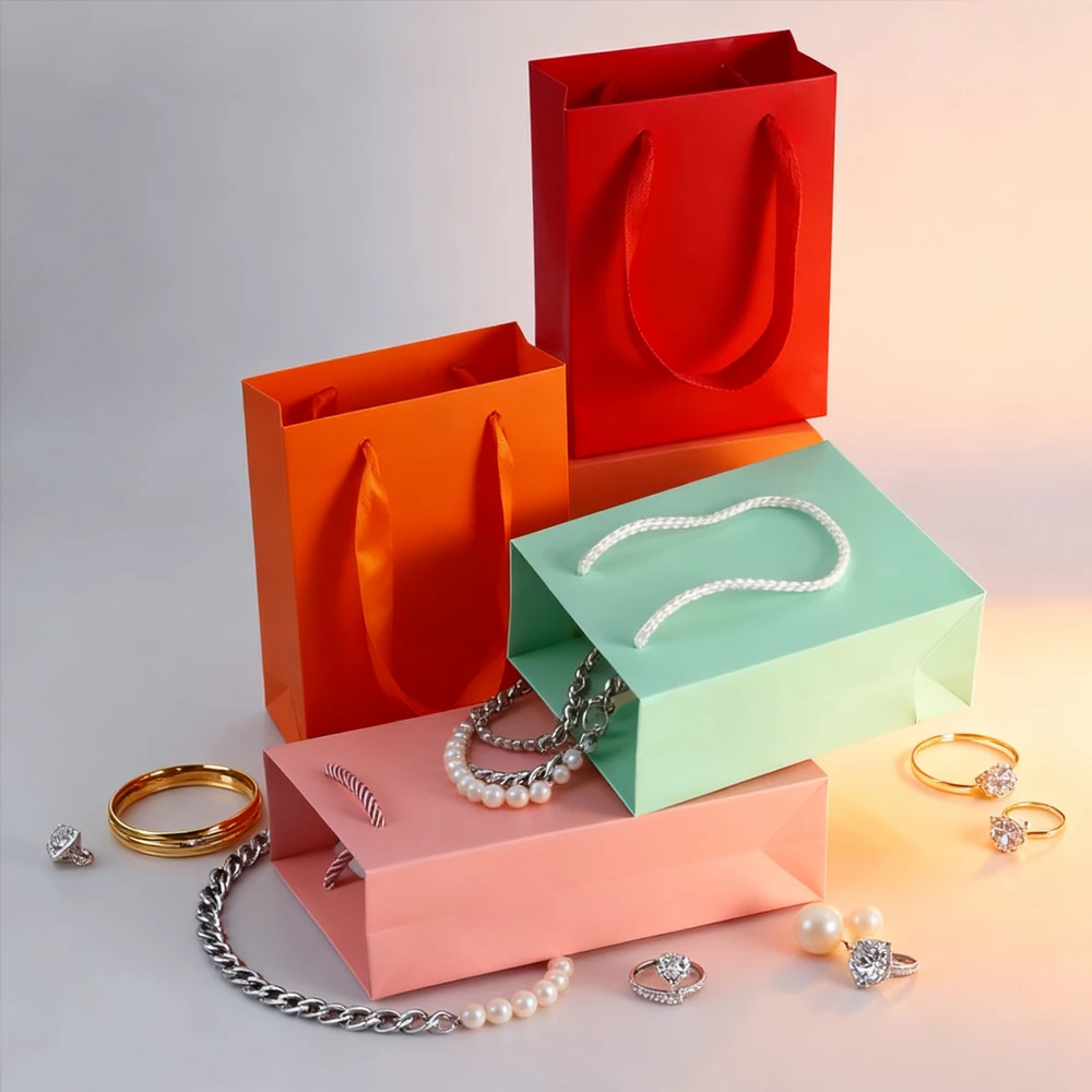 

10 шт., бумажная сумка-тоут для ювелирных изделий, 12x5,7x16 см, подарочная упаковка, сумка с ручками на день рождения, органайзер для подарков для малого бизнеса