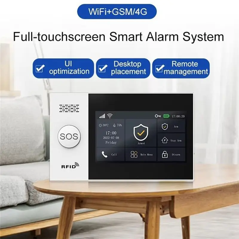Wifi Wireless GSM Alarm System Tuya Smart Burglar Detection Real-Time Notifications Alert For Home Garage Office Shop UK Plug-Y4