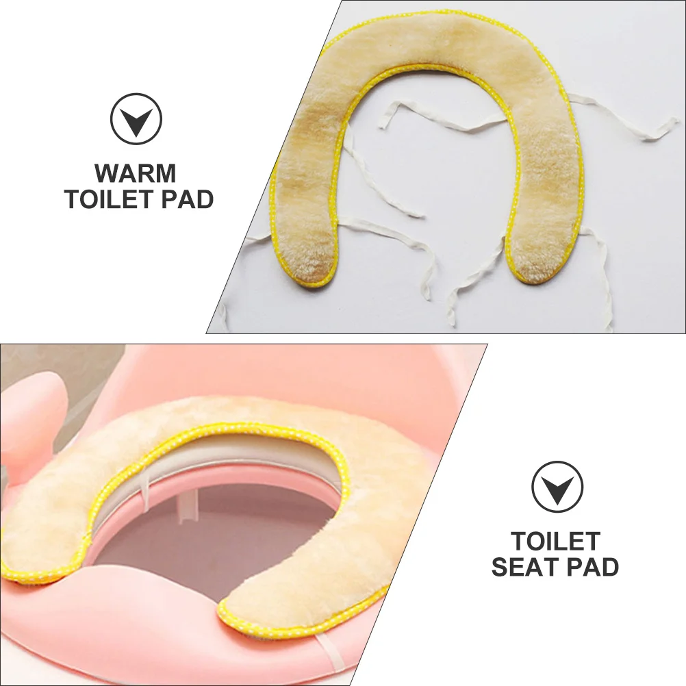 قطعتان من وسادة مقعد المرحاض الدافئة للأطفال وسادة من الفلانيل الناعمة مع قاعدة من البولي يوريثان تناسب المراحيض العالمية المحمولة للسفر